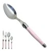 Laguiole Grande Cuillère Rose Bonbon Artisanale "je Crée Ma Table", Made In France