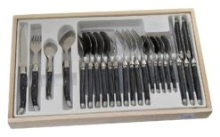 MENAGERE LAGUIOLE 24 PIECES GRIS / NOIR MARBRE