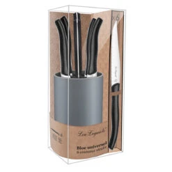 Sky - Bloc 6 Couteaux Steak Noir -Laguiole Soldes Boutique 3546691251606 5