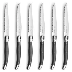 Tradition - Bloc 6 Couteaux Steak Gris Anthracite