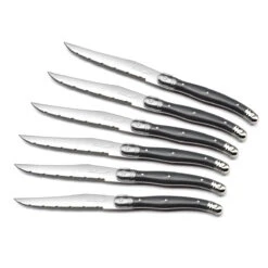 Tradition - Bloc 6 Couteaux Steak Gris Anthracite 8 Tradition - Bloc 6 Couteaux Steak Gris Anthracite -Laguiole Soldes Boutique 3546698943603 4