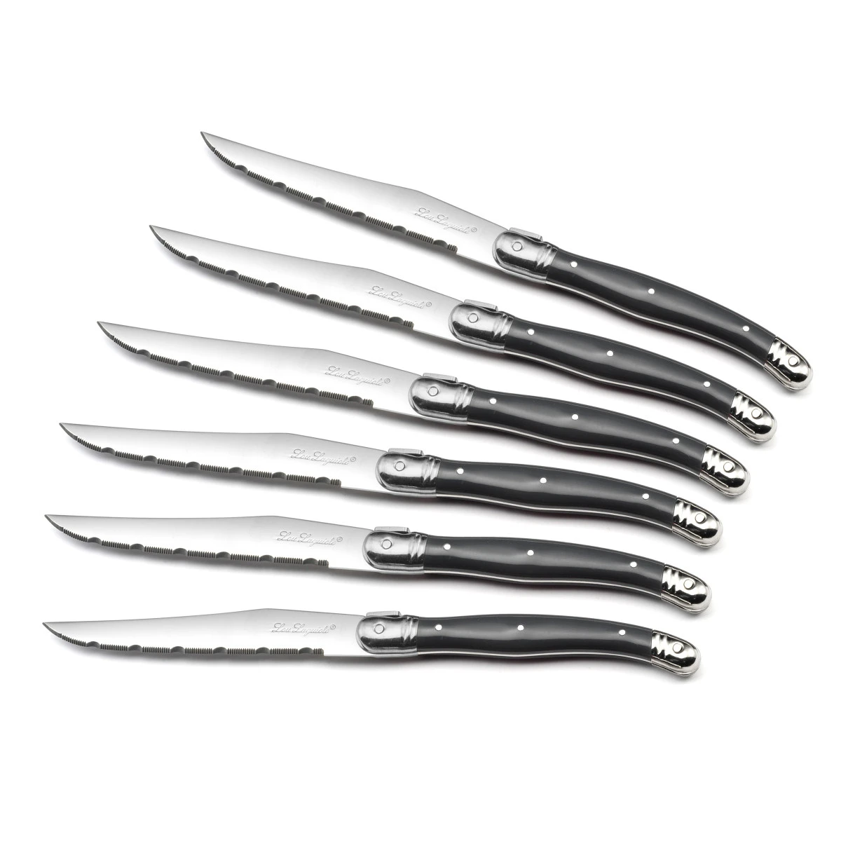 Tradition - Bloc 6 Couteaux Steak Gris Anthracite 4 Tradition - Bloc 6 Couteaux Steak Gris Anthracite – Image 4