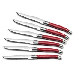 Tradition - Bloc 6 Couteaux Steak Rouge -Laguiole Soldes Boutique 3546698944600 4