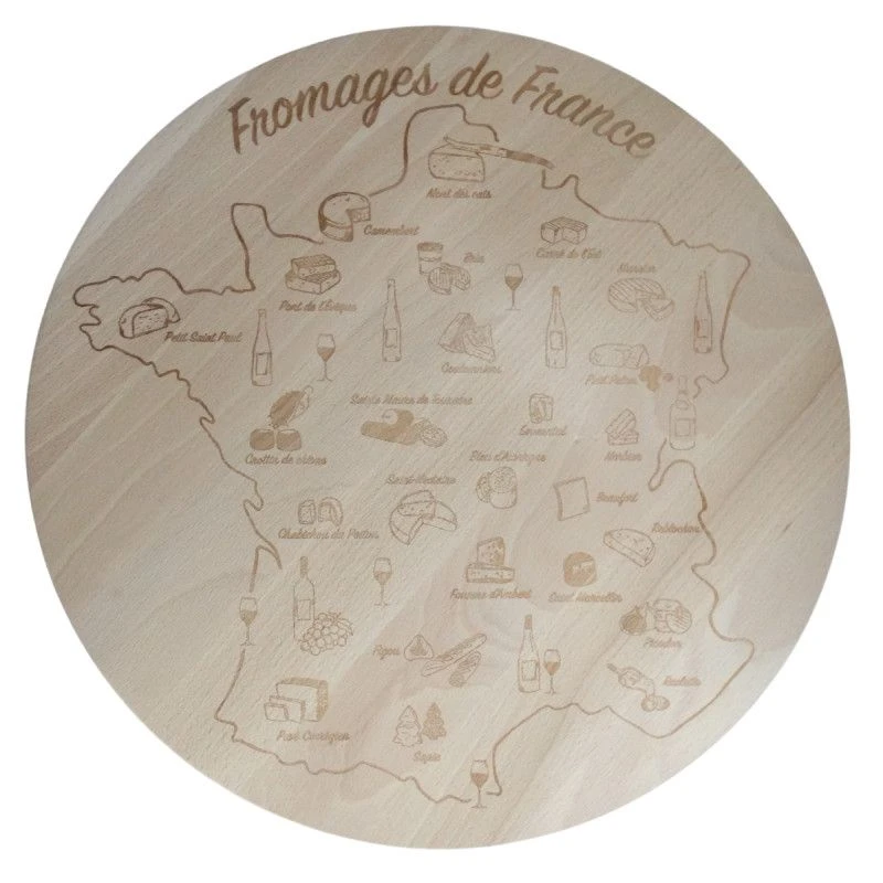 Laguiole Plateau à Fromage Carte De France, Avec Couteau ABS Noir 4 Laguiole Plateau à Fromage Carte De France, Avec Couteau ABS Noir – Image 4