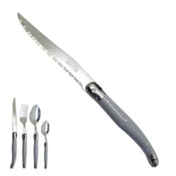 Laguiole Couteau Gris Souris Artisanal "je Crée Ma Table", Made In France