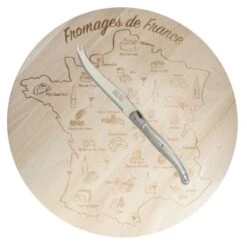Laguiole Plateau à Fromage Carte De France, Avec Couteau Inox