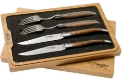 Laguiole En Aubrac CCF99NOIHL Set De Couverts 4 Pièces Bois De Noyer
