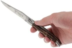 Laguiole En Aubrac 12cm Doubles Platines, Loupe De Noyer, L0712LYI-FSB1 -Laguiole Soldes Boutique AUL0712LYI FSB1 07 laguiole en aubrac aul0712lyi fsb1 07