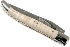 Laguiole En Aubrac 12cm Doubles Platines, érable Ondé Guilloché à La Main L0712EEN1/FSJ1 -Laguiole Soldes Boutique AULL0712EEN1 FSJ1 04 laguiole en aubrac