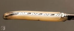 Couteau Laguiole Aubrac Lame Forgée Et Manche Corne Blonde -Laguiole Soldes Boutique COUTEAU LAGUIOLE AUBRAC FORGE CORNE BLONDE 4 zoom