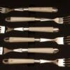 Coffret De 6 Fourchettes De Table LAGUIOLE Manches En Os Lame Brillante Par Forge De Laguiole