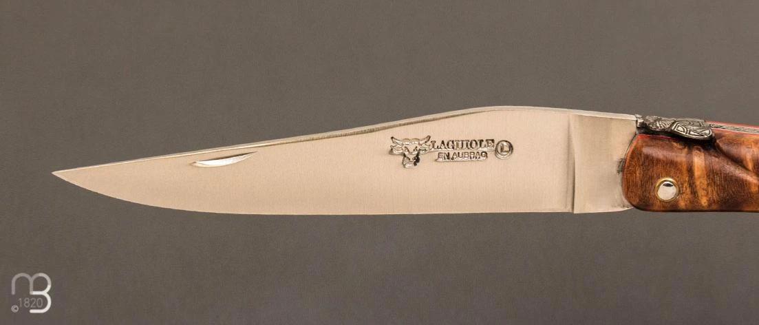 Couteau " Laguiole En Aubrac " 12 Cm Plein Manche En Racine De Galaxy 3 Couteau " Laguiole En Aubrac " 12 Cm Plein Manche En Racine De Galaxy – Image 3