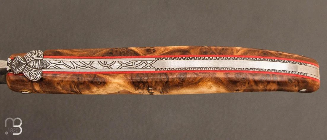 Couteau " Laguiole En Aubrac " 12 Cm Plein Manche En Racine De Galaxy 4 Couteau " Laguiole En Aubrac " 12 Cm Plein Manche En Racine De Galaxy – Image 4