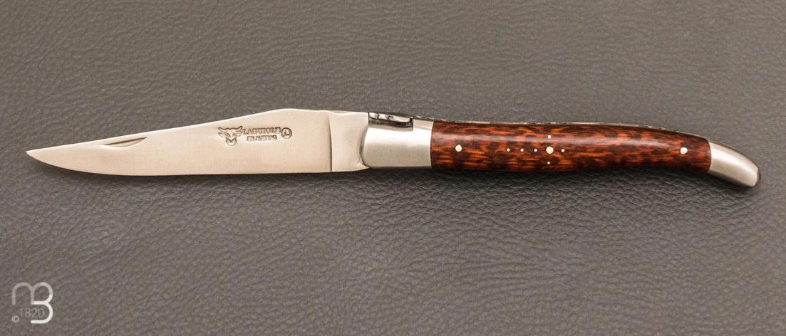 Couteau Laguiole En Aubrac Manche Amourette, Lame Satinée 1 Couteau Laguiole En Aubrac Manche Amourette, Lame Satinée