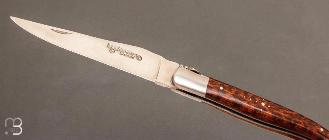 Couteau Laguiole En Aubrac Manche Amourette, Lame Satinée 3 Couteau Laguiole En Aubrac Manche Amourette, Lame Satinée – Image 3