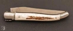 Couteau Laguiole Aubrac 12CM Bois De Cerf Et Lame En Acier Inoxydable -Laguiole Soldes Boutique Couteau Laguiole Aubrac Bois cerf acier inoxydable 2 zoom