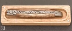 Couteau Laguiole En Aubrac Erable Ondé Brun - Acier 12c27 Mat -Laguiole Soldes Boutique Couteau Laguiole Aubrac Erable onde brun Acier 12c27 mat 2 zoom