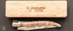 Couteau Laguiole En Aubrac Erable Ondé Brun - Acier 12c27 Mat -Laguiole Soldes Boutique Couteau Laguiole Aubrac Erable onde brun Acier 12c27 mat 3 zoom