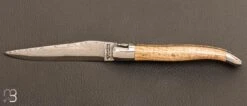 Couteau Laguiole En Aubrac Erable Ondé Doubles Platines Lame VG10 Suminagashi