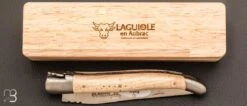 Couteau Laguiole En Aubrac Erable Ondé Naturel - Acier 12c27 Mat -Laguiole Soldes Boutique Couteau Laguiole Aubrac Erable onde naturel Acier 12c27 mat 3 zoom