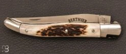 Couteau "Laguiole Berthier" 12cm Bois De Cerf -Laguiole Soldes Boutique Couteau Laguiole Berthier 12cm bois de cerf 4 zoom