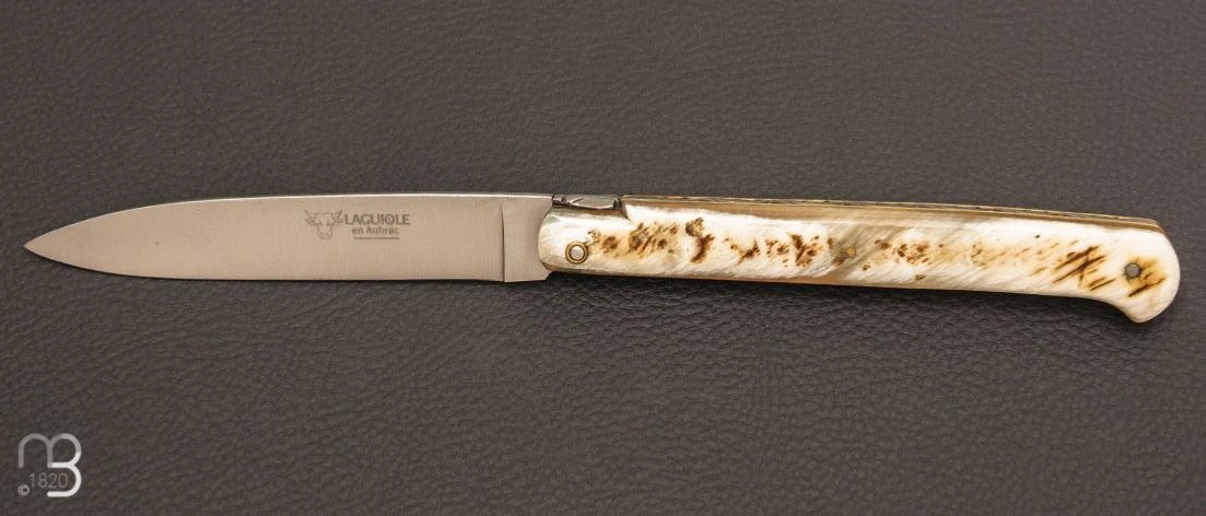 Couteau Laguiole Droit 13 Cm Par Laguiole En Aubrac - Corne Cachée 1 Couteau Laguiole Droit 13 Cm Par Laguiole En Aubrac - Corne Cachée