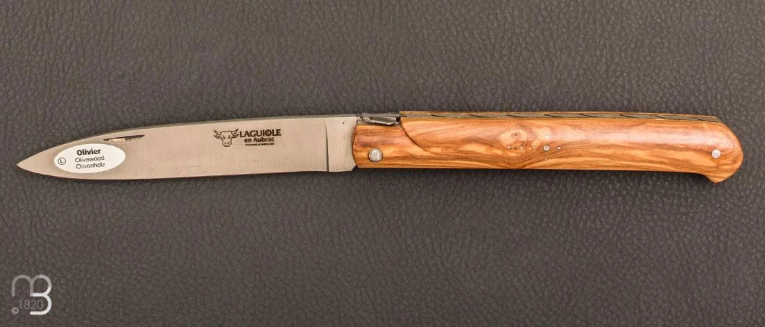 Couteau Laguiole Droit 13 Cm Par Laguiole En Aubrac - Olivier 1 Couteau Laguiole Droit 13 Cm Par Laguiole En Aubrac - Olivier