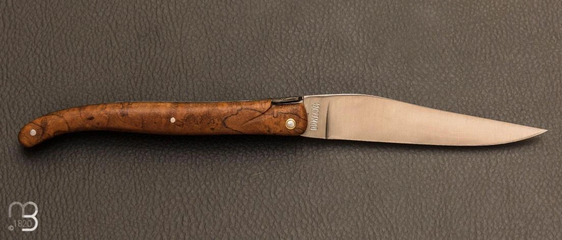 Couteau Laguiole En Aubrac 12 Cm Manche Loupe De Teck 2 Couteau Laguiole En Aubrac 12 Cm Manche Loupe De Teck – Image 2