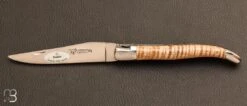 Couteau Laguiole En Aubrac Erable Ondé Doubles Platines