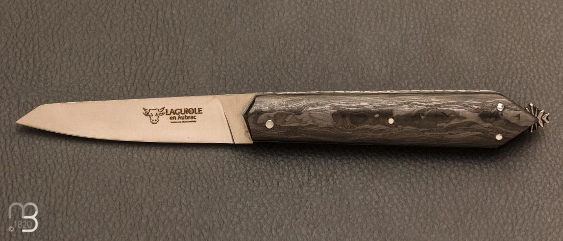 Couteau "Bee Back Custom Laguiole En Aubrac Damas Carbone 1 Couteau "Bee Back Custom Laguiole En Aubrac Damas Carbone