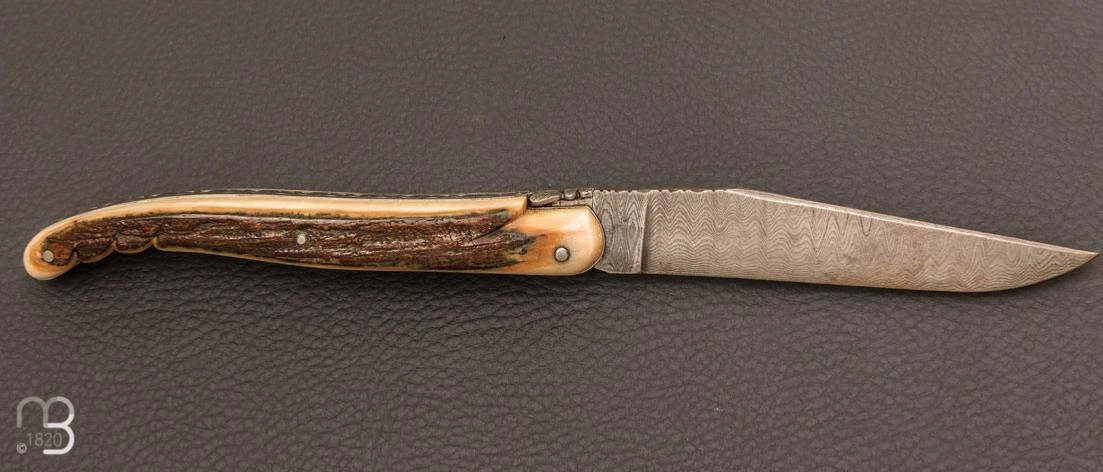 Couteau " Laguiole Pièce Unique " Par Virgilio Munoz - Mammouth Et Damas 2 Couteau " Laguiole Pièce Unique " Par Virgilio Munoz - Mammouth Et Damas – Image 2