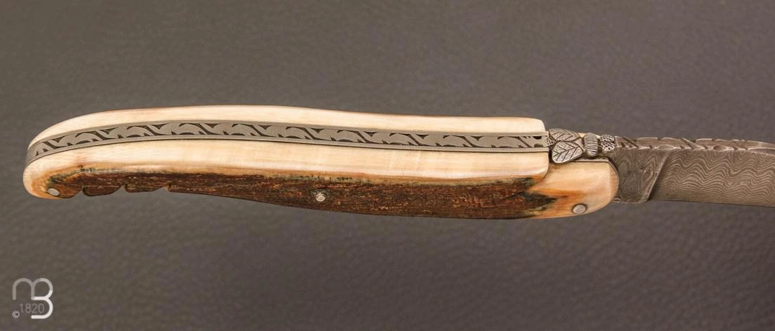 Couteau " Laguiole Pièce Unique " Par Virgilio Munoz - Mammouth Et Damas 4 Couteau " Laguiole Pièce Unique " Par Virgilio Munoz - Mammouth Et Damas – Image 4