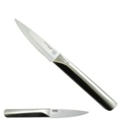 Laguiole Couteau Steak Céramique, Manche Métal Satiné