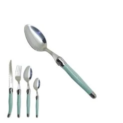 Laguiole Petite Cuillère Vert Menthe Artisanale "je Crée Ma Table", Made In France