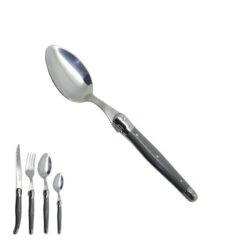 Laguiole Petite Cuillère Gris Taupe Artisanale "je Crée Ma Table", Made In France