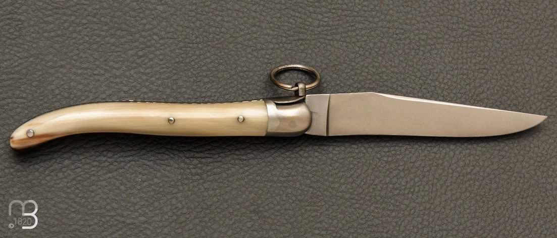 Couteau Laguiole Corne Blonde 11 Cm Avec Anneau Forge De Laguiole 2 Couteau Laguiole Corne Blonde 11 Cm Avec Anneau Forge De Laguiole – Image 2