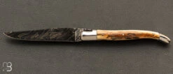 Couteau Laguiole En Aubrac Croûte D'ivoire De Mammouth, Lame Damas Explosion