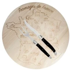 Laguiole Plateau à Fromage Carte De France, Avec Couteau Et Fourchette